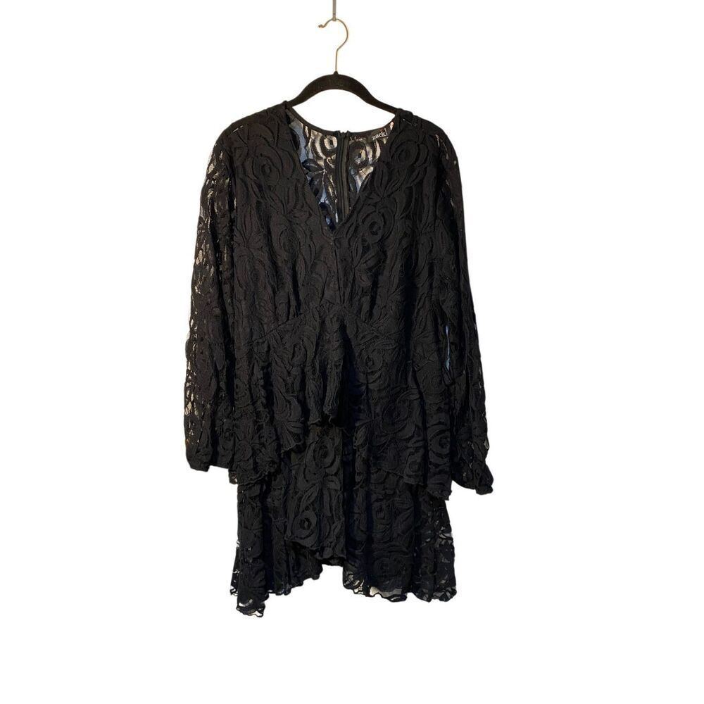 Zack curve women’s black lace tiered mini dress size 18
